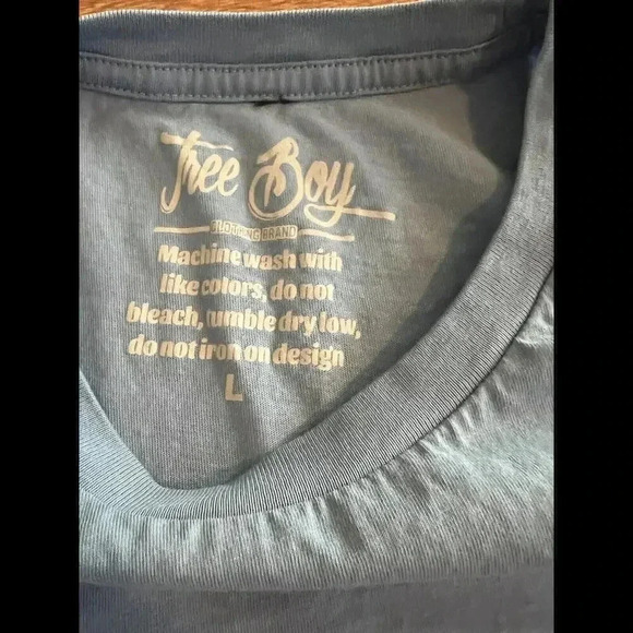 Mens Large Blue Tree Boy T Shirt - Picture 2 of 5